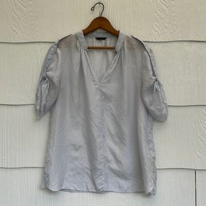 Massimo Dutti Light Blue Silk Blouse - Size 12